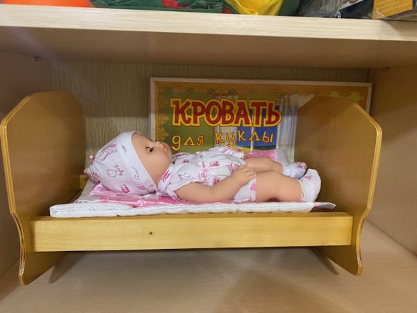 Кроватка-качалка  кукольная фанера/лак 40 см