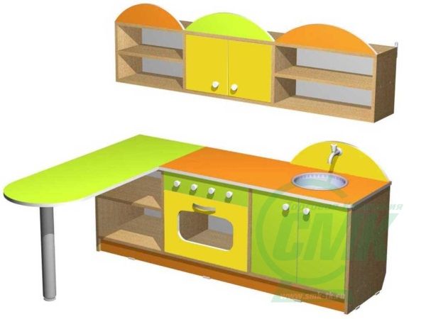 Кухня игровая с угловой столешницей
